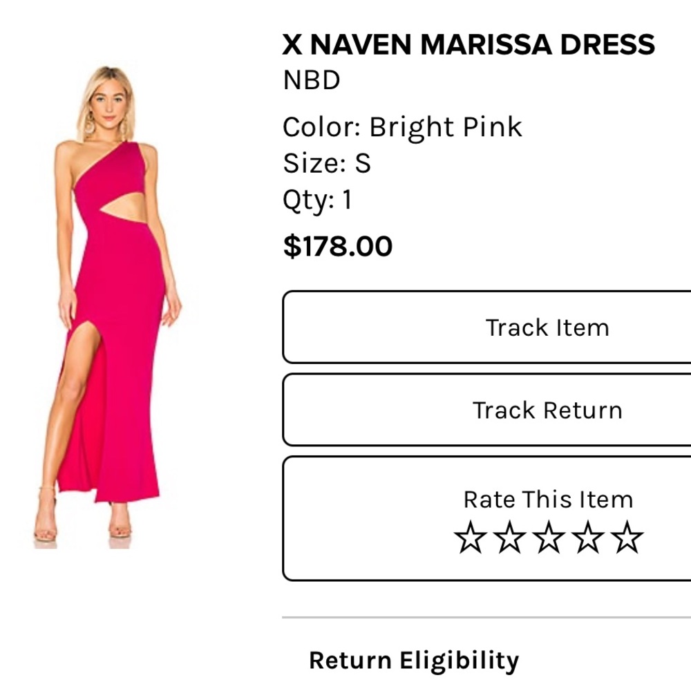 Hot pink NBD dress with cutout